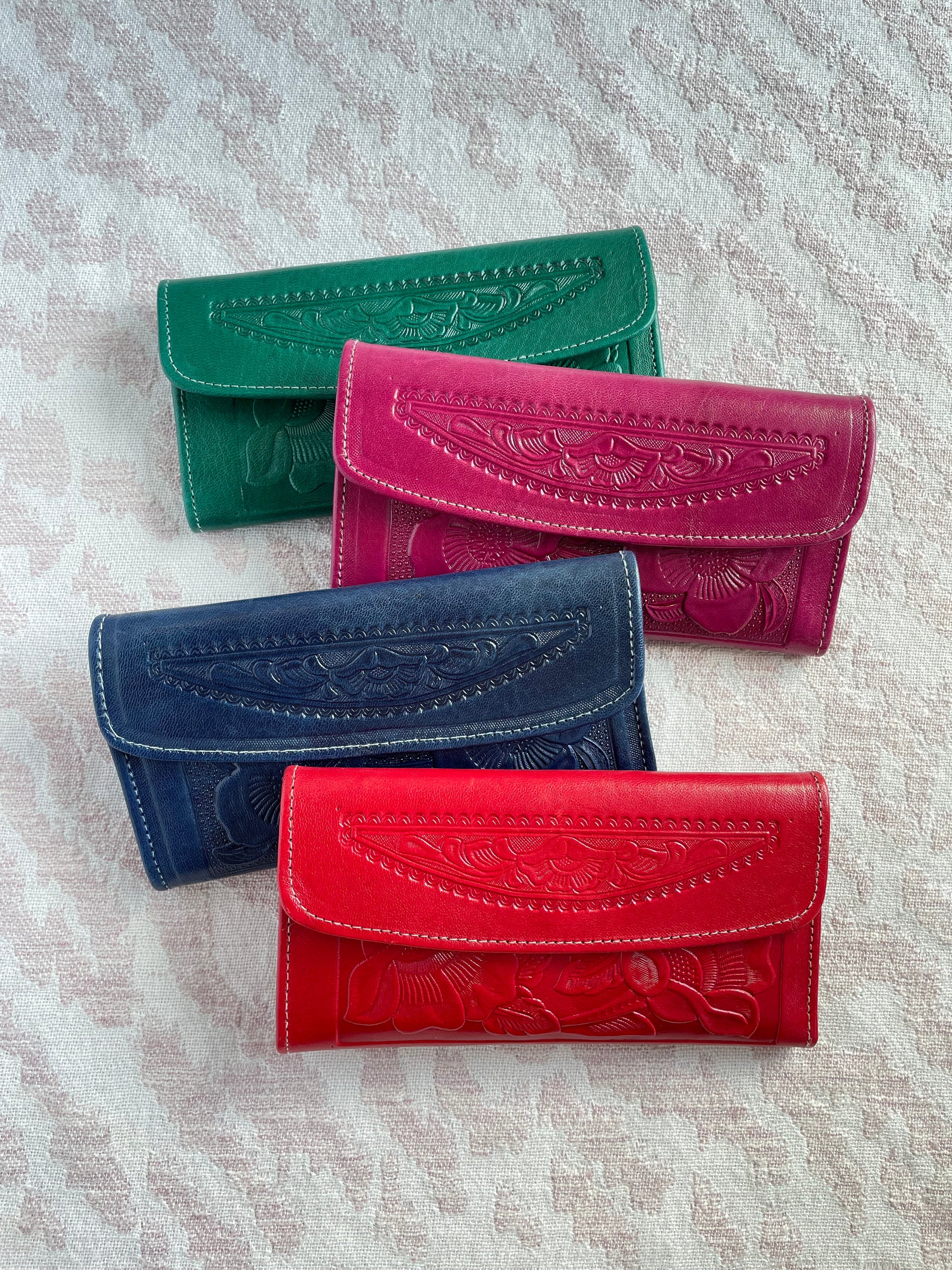 Genuine Tooled Leather Western Wallet 